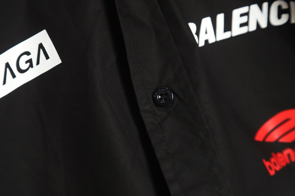 Balenciaga 23ss all-over printed racing style long-sleeved shirt