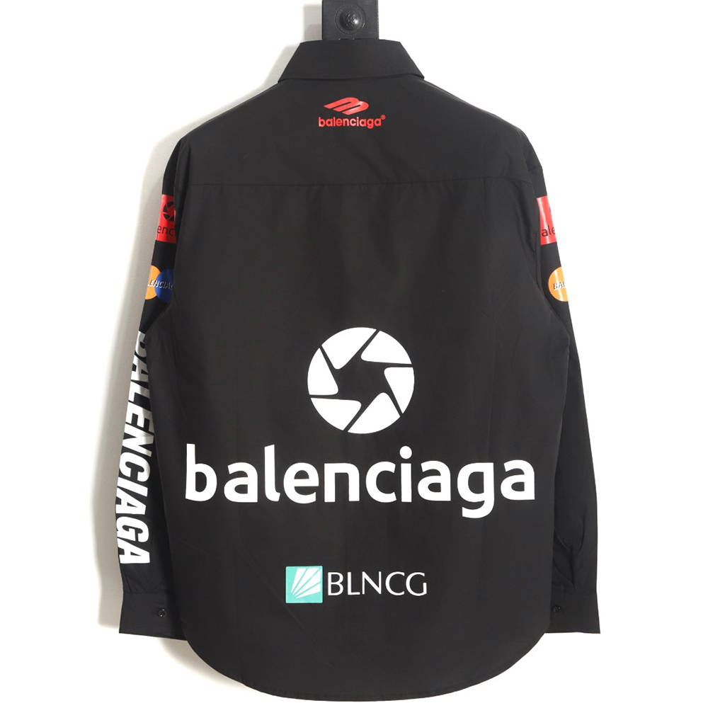 Balenciaga 23ss all-over printed racing style long-sleeved shirt