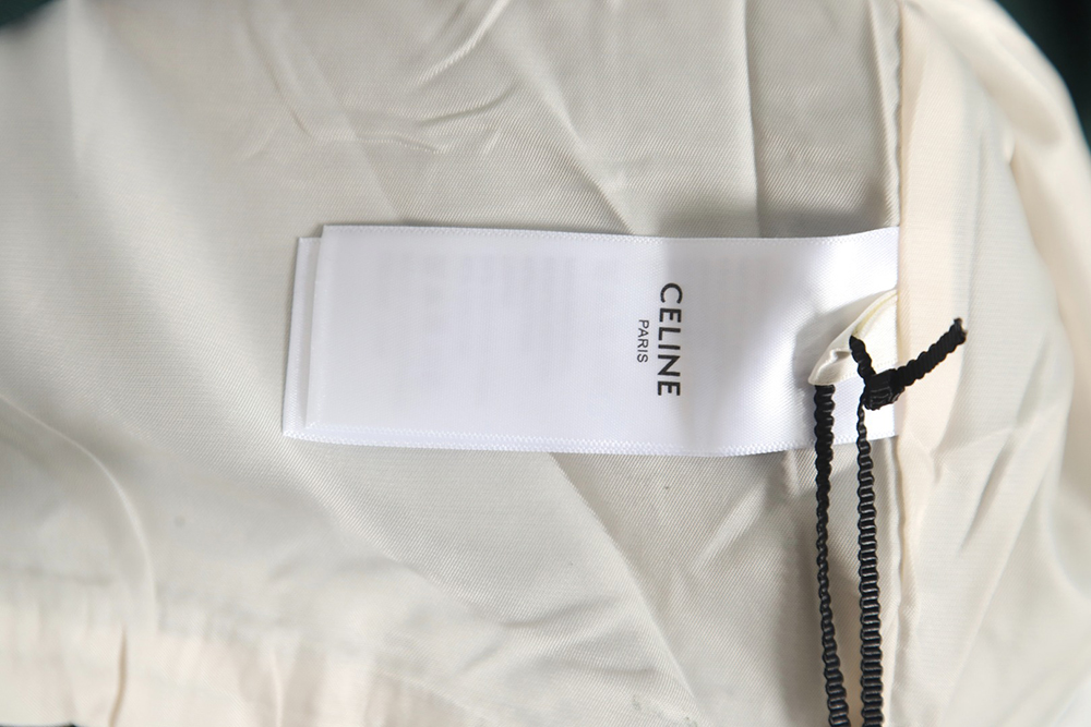 Celine 23FW striped sleeves Arc de Triomphe stand collar baseball jersey