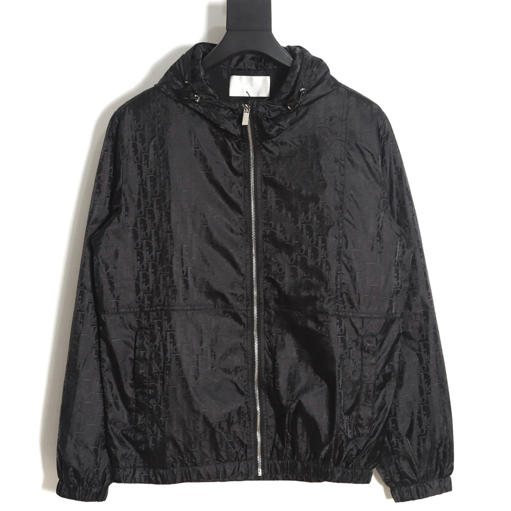 Dior silk allover jacquard zip hooded jacket