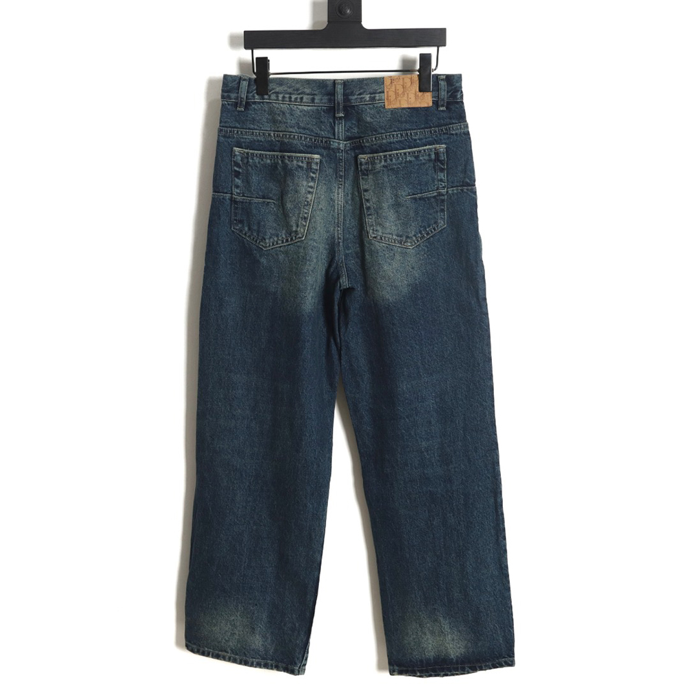 Dior 23FW vintage suede logo jeans