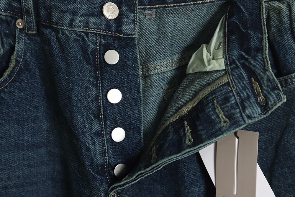 Dior 23FW vintage suede logo jeans
