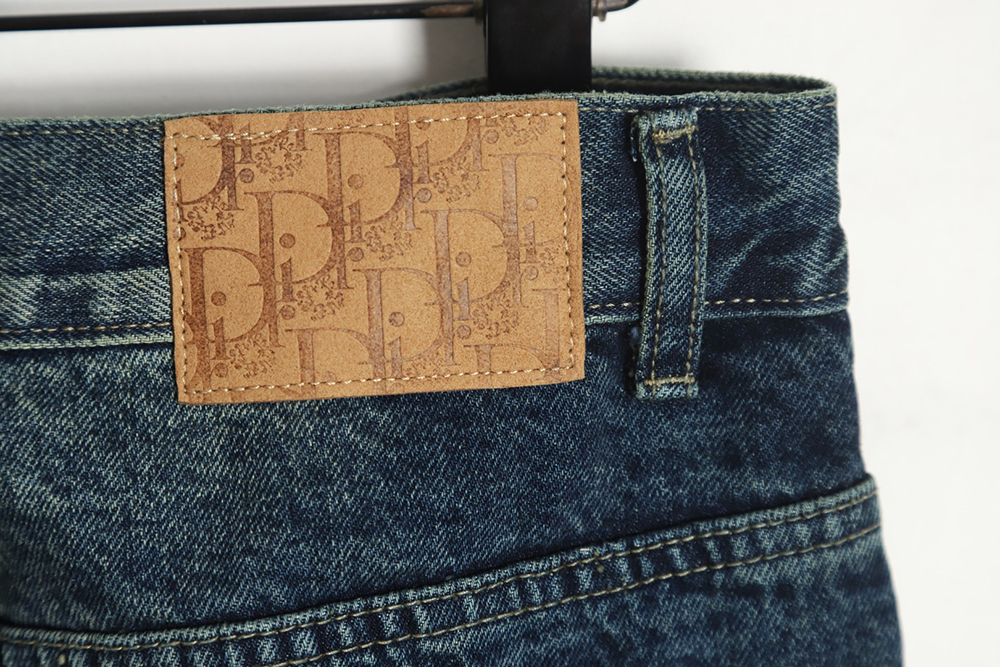 Dior 23FW vintage suede logo jeans