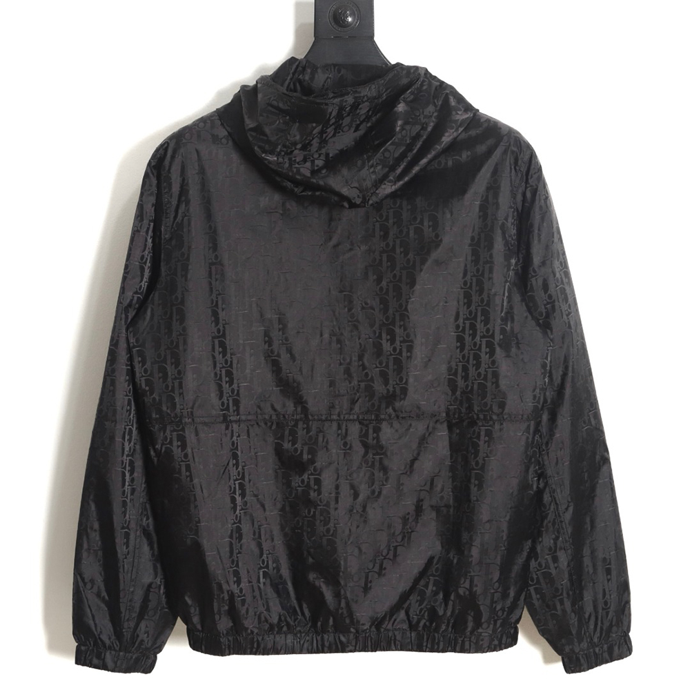 Dior silk allover jacquard zip hooded jacket