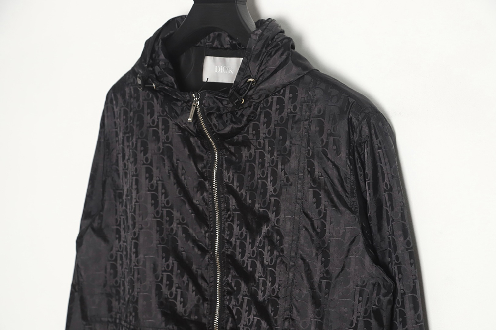 Dior silk allover jacquard zip hooded jacket