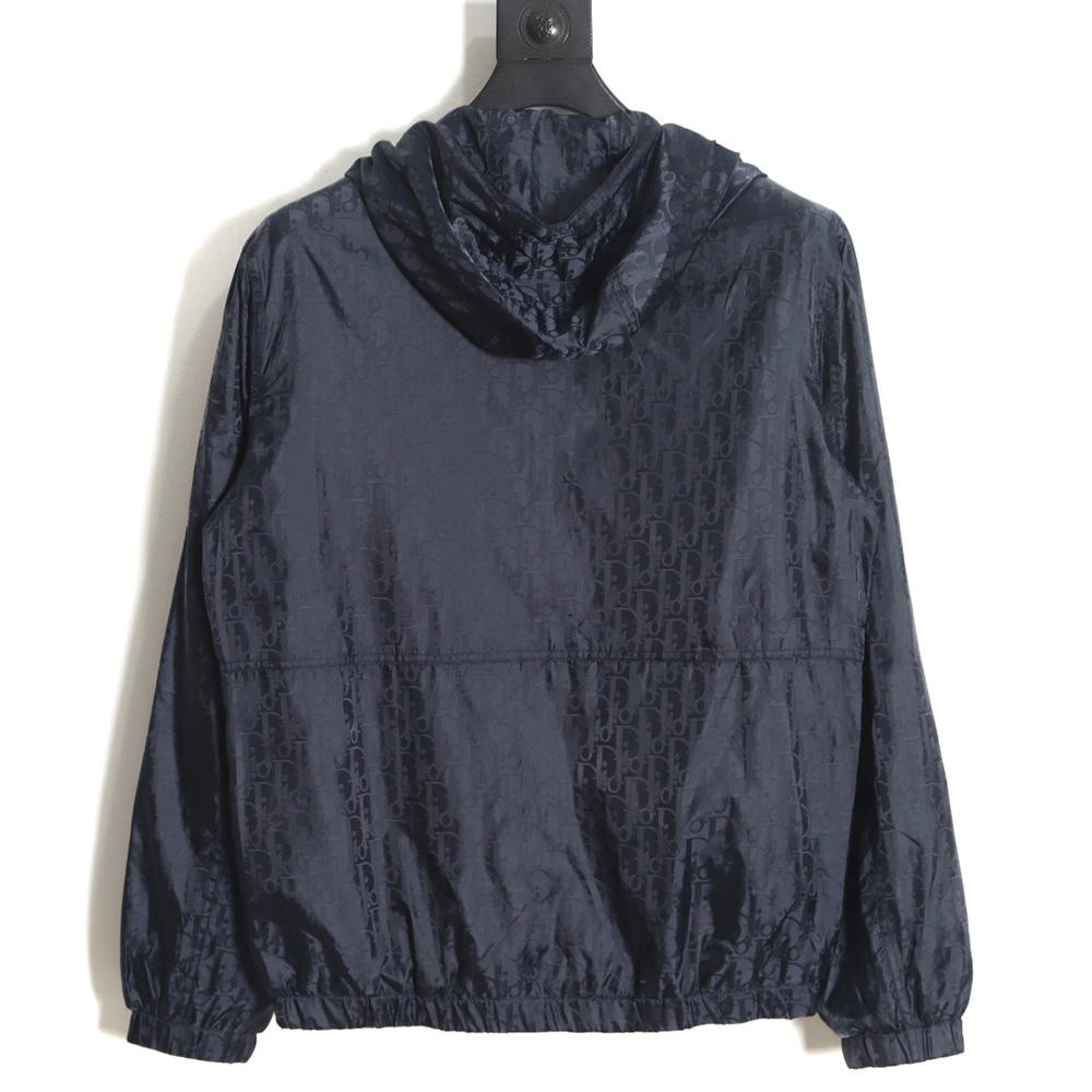 Dior silk allover jacquard zip hooded jacket