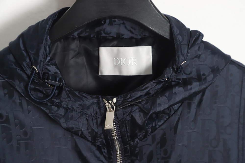 Dior silk allover jacquard zip hooded jacket
