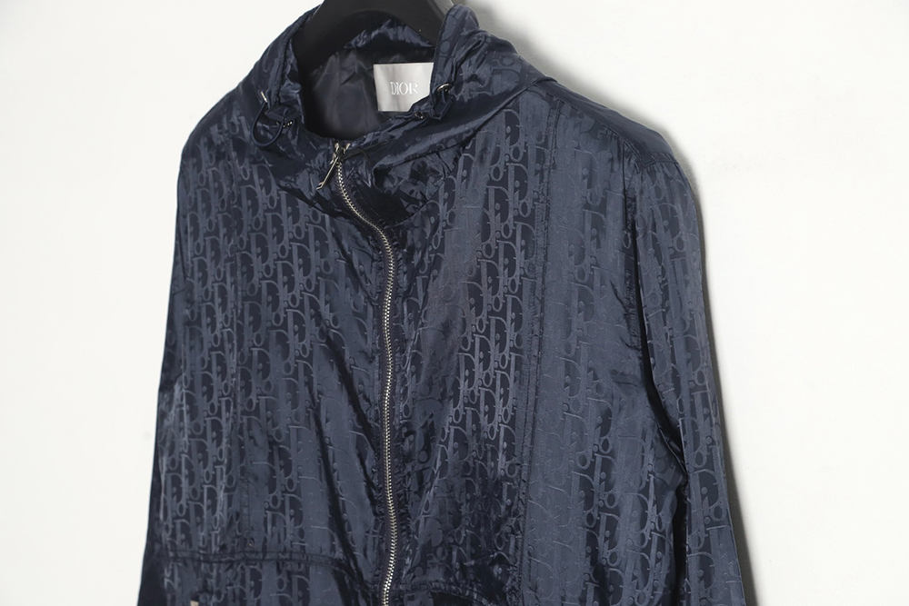 Dior silk allover jacquard zip hooded jacket