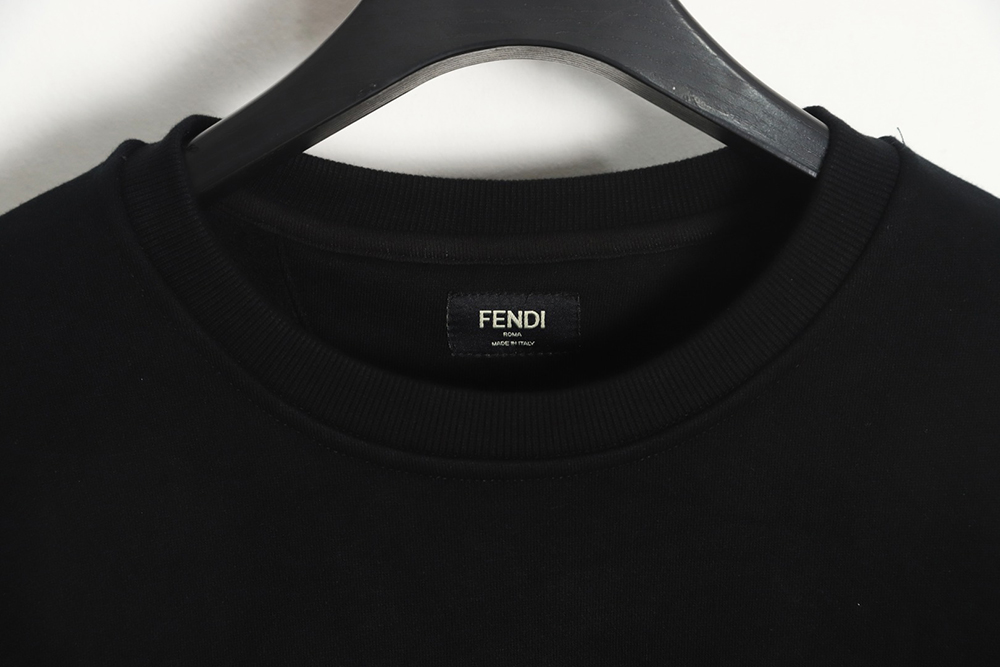 Fendi Diamond Sleeve Little Monster Glasses Crew Neck Sweatshirt