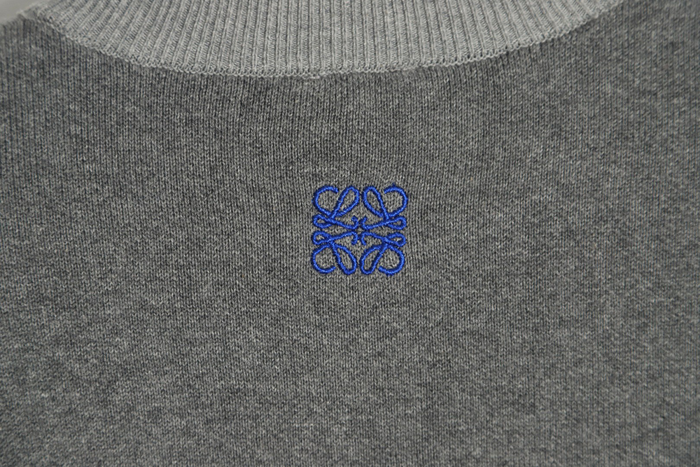 LOEWE 23FW irregular patchwork crew neck sweater