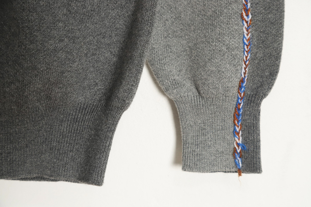 LOEWE 23FW irregular patchwork crew neck sweater