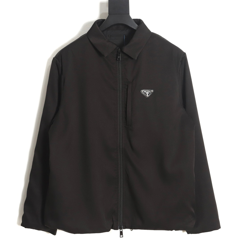 Prada 23FW vertical zipper lapel triangle nylon windproof jacket
