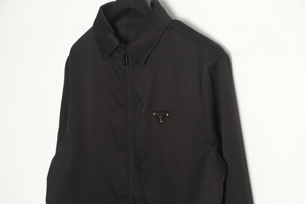 Prada 23FW vertical zipper lapel triangle nylon windproof jacket