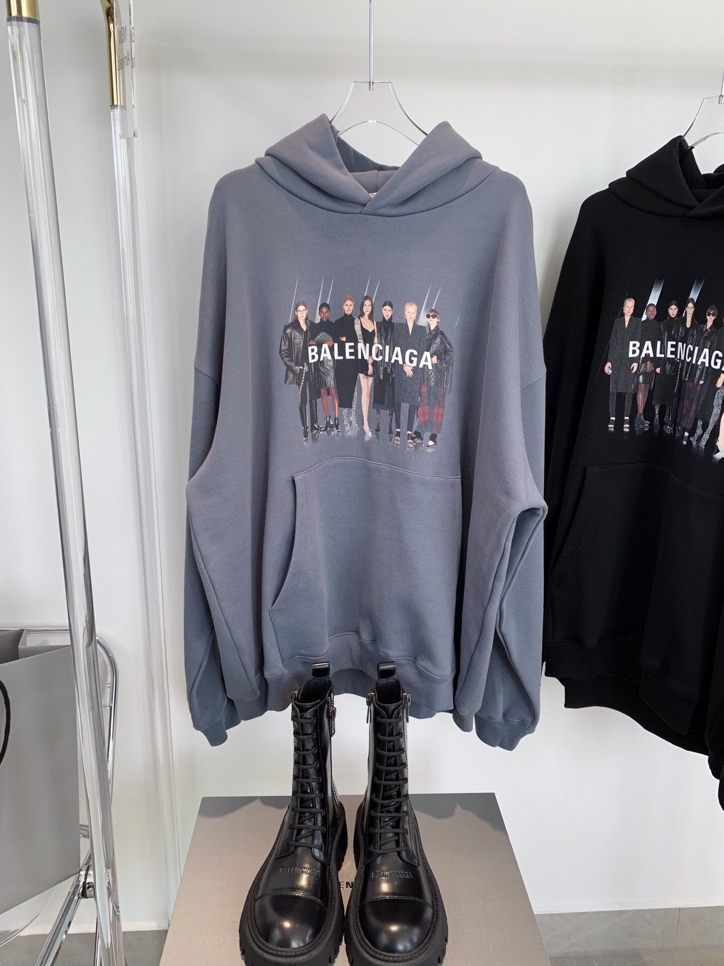 Balenciaga portrait print hooded sweatshirt