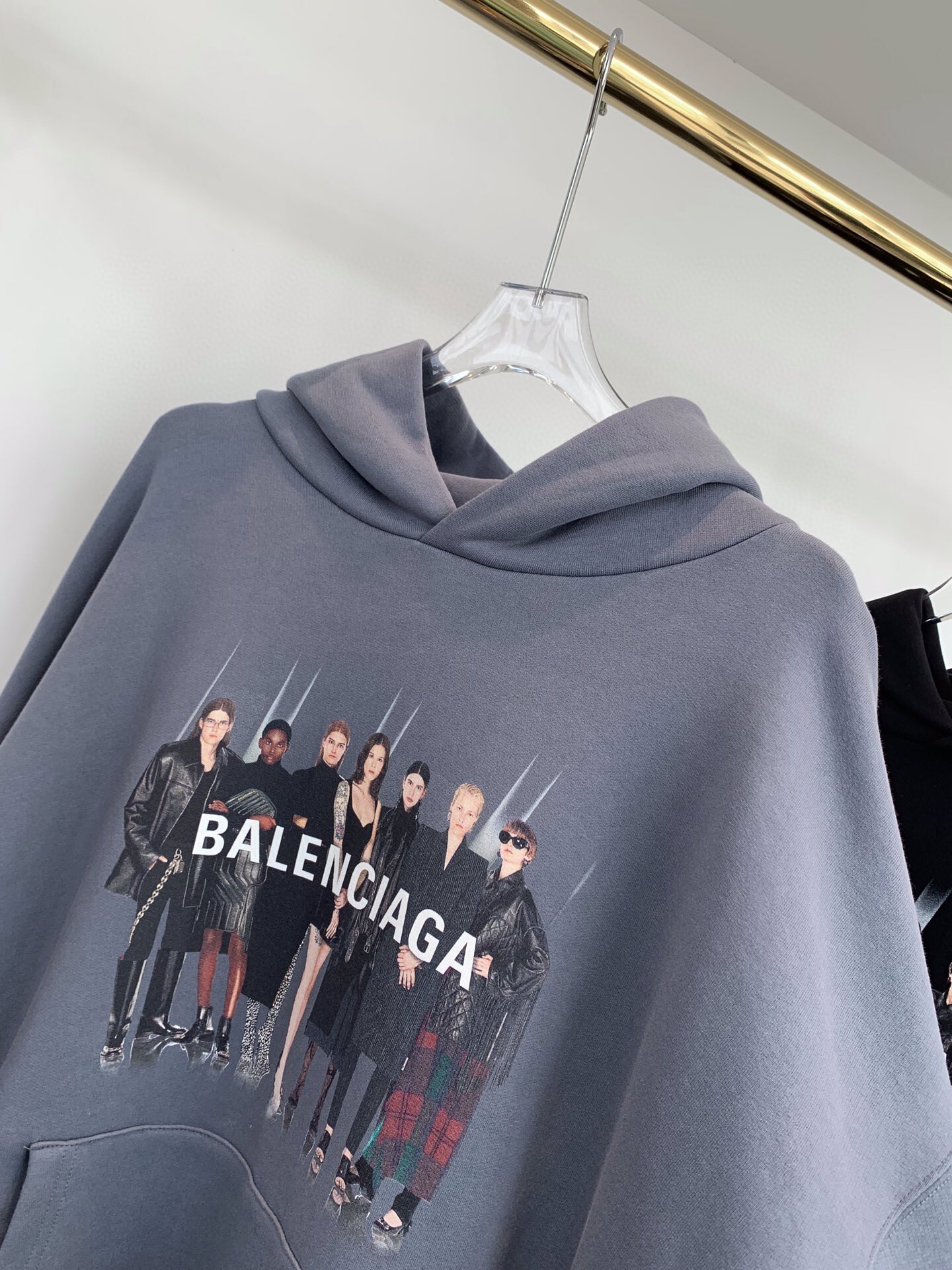 Balenciaga portrait print hooded sweatshirt