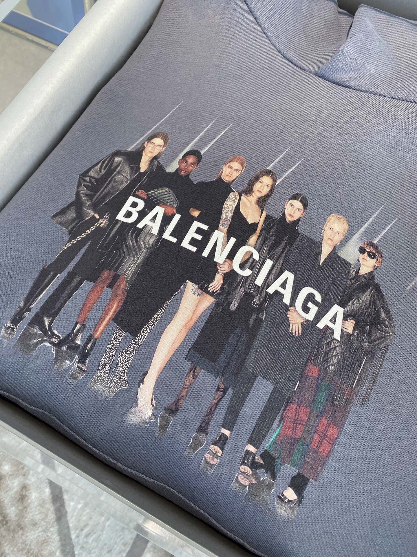 Balenciaga portrait print hooded sweatshirt