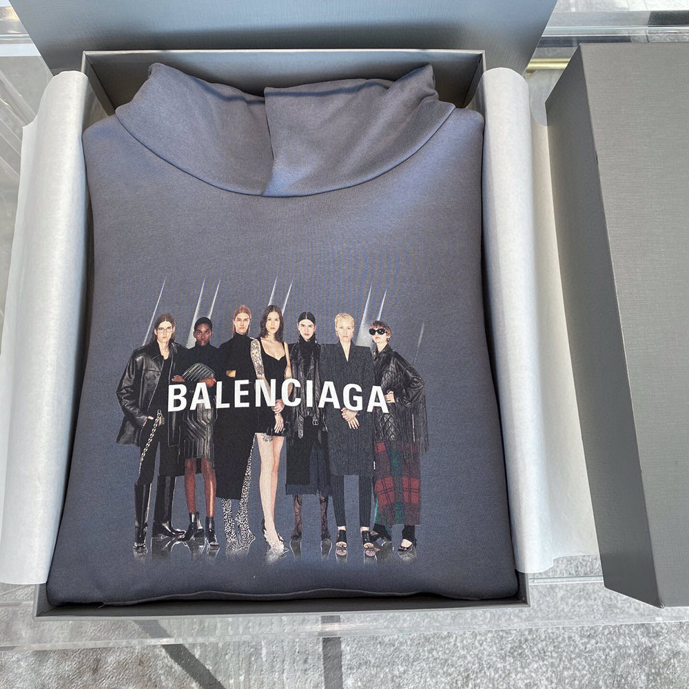 Balenciaga portrait print hooded sweatshirt