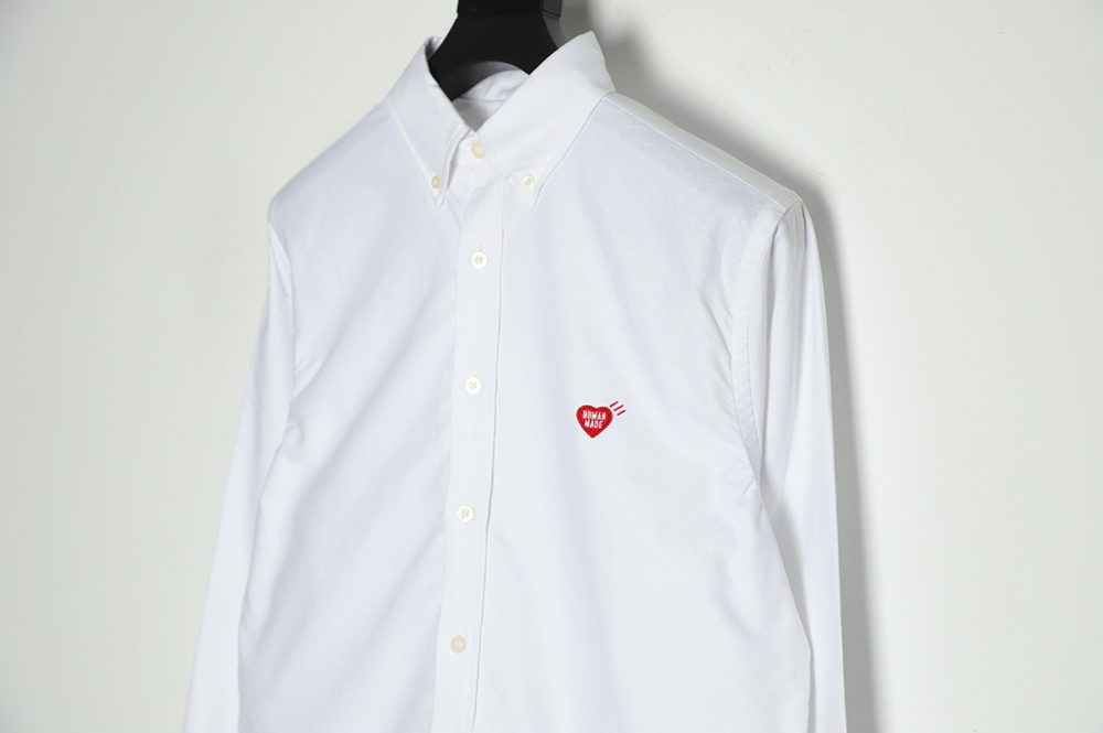 Human Made Heart Embroidered Oxford Long Sleeve Shirt