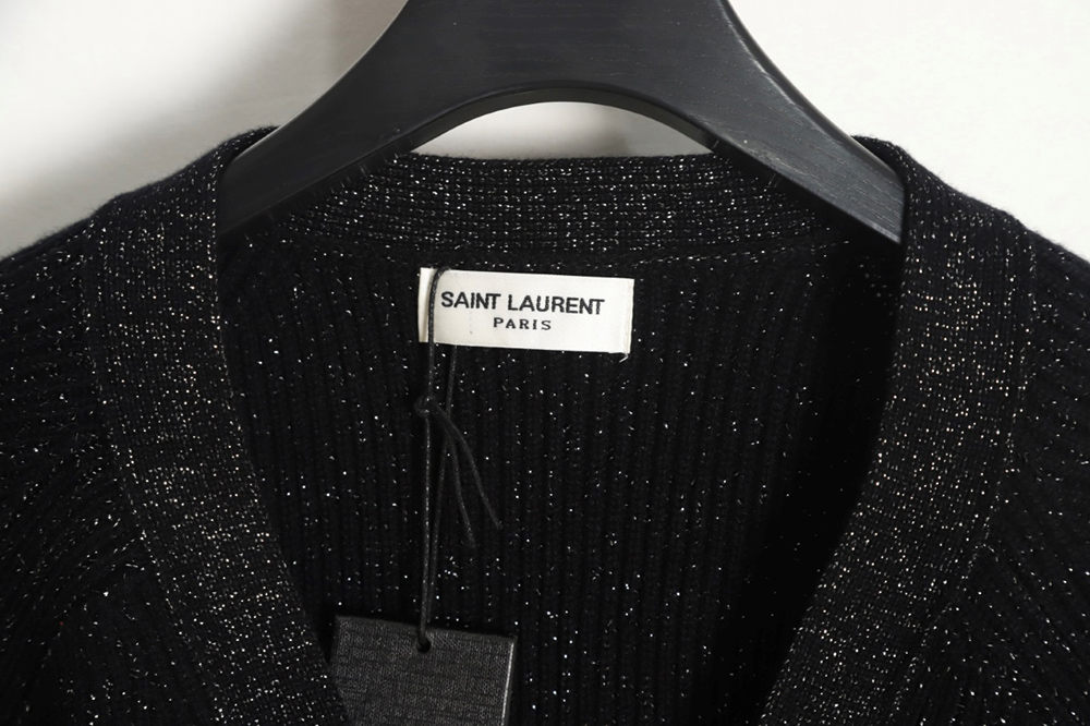 Saint Laurent 23FW silver wool cardigan sweater