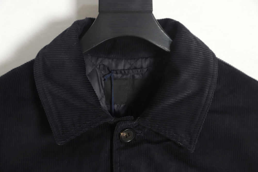 PRADA 23FW pocket corduroy long-sleeved shirt jacket navy blue
