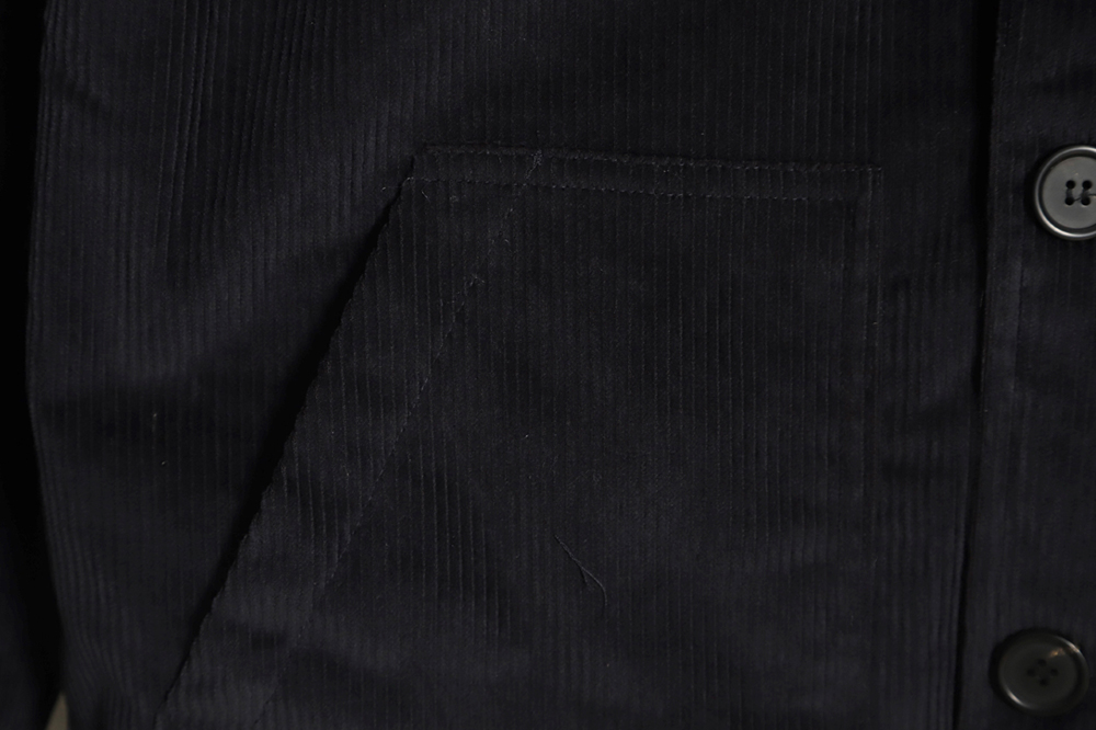 PRADA 23FW pocket corduroy long-sleeved shirt jacket navy blue