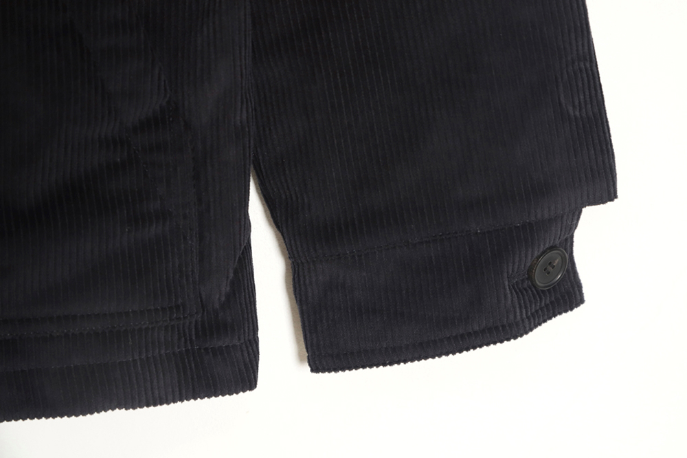 PRADA 23FW pocket corduroy long-sleeved shirt jacket navy blue