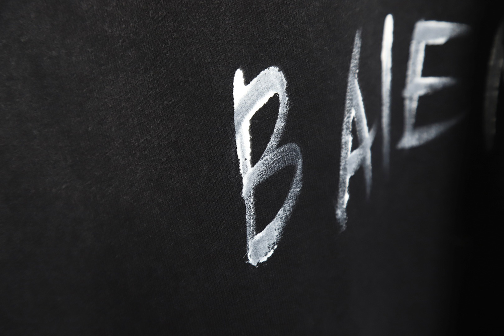 Balenciaga gradient washed destroyed hand-painted cursive lettering crew neck sweatshirt