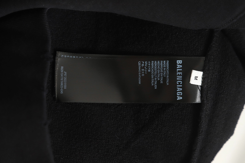 Balenciaga gradient washed destroyed hand-painted cursive lettering crew neck sweatshirt