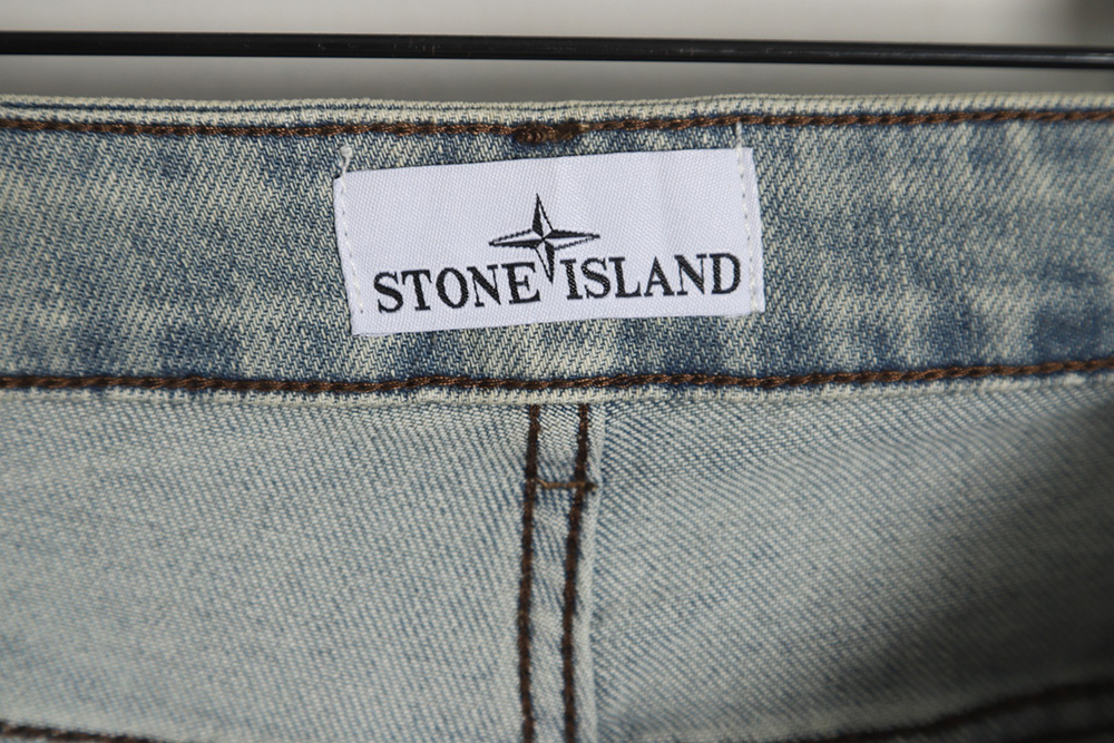 Stone island back logo denim trousers