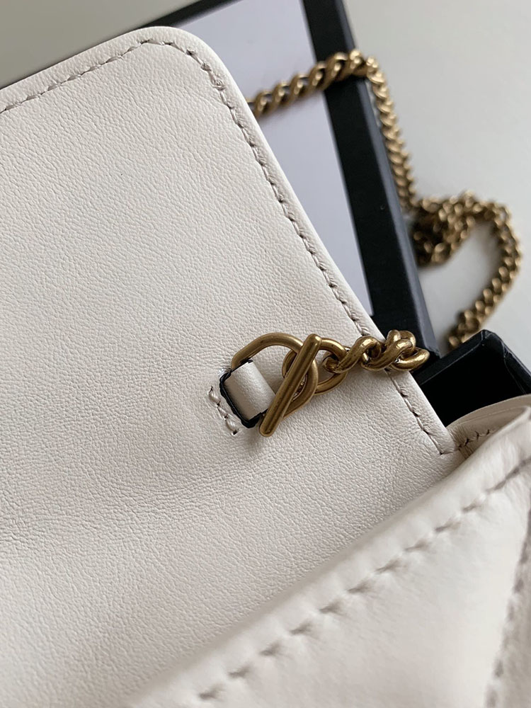 Gucci 476433 GG Marmont Matelasse Super Mini Bag White