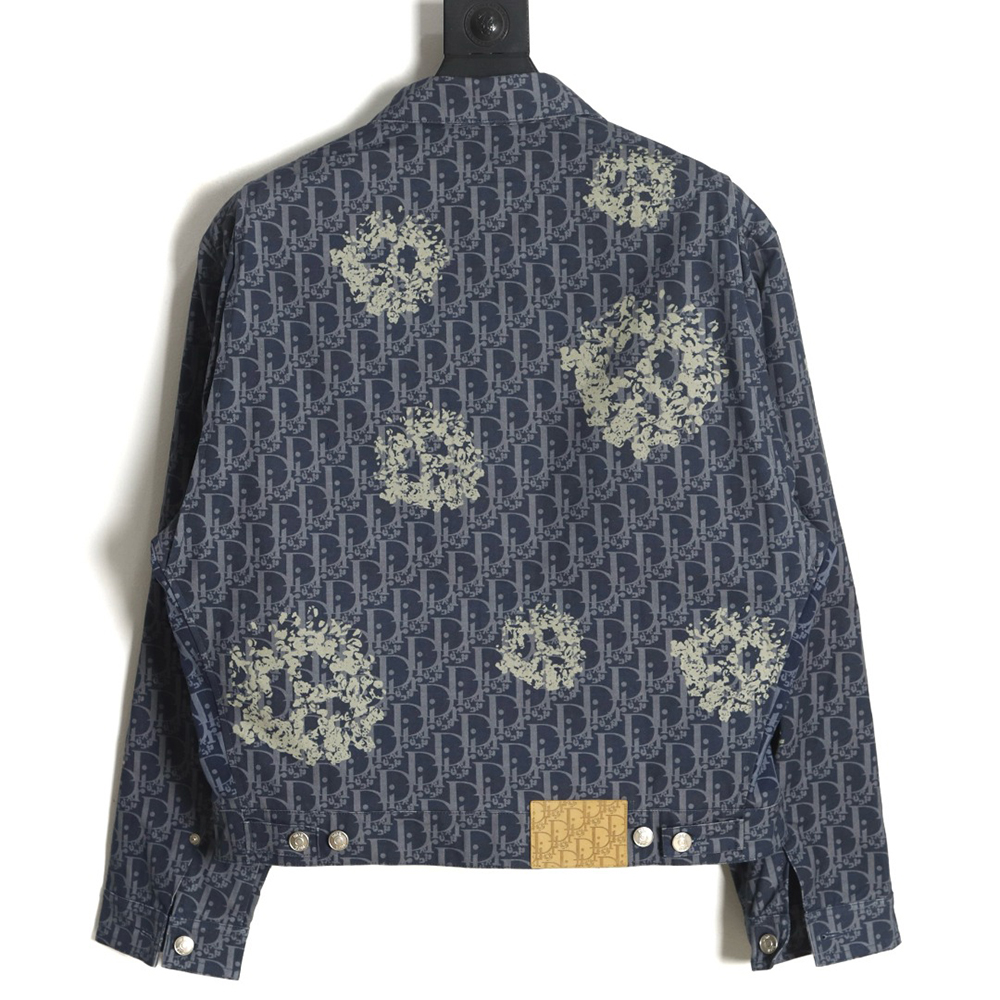 Dior 23ss new full printed old flower zipper jacket