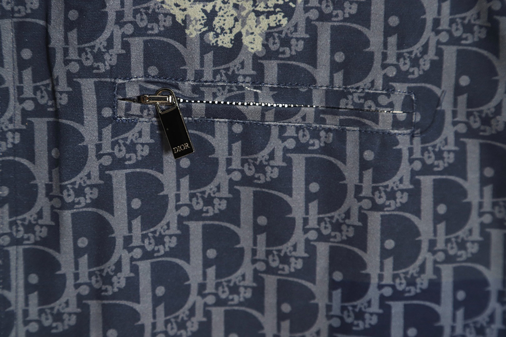 Dior 23ss new full printed old flower zipper jacket
