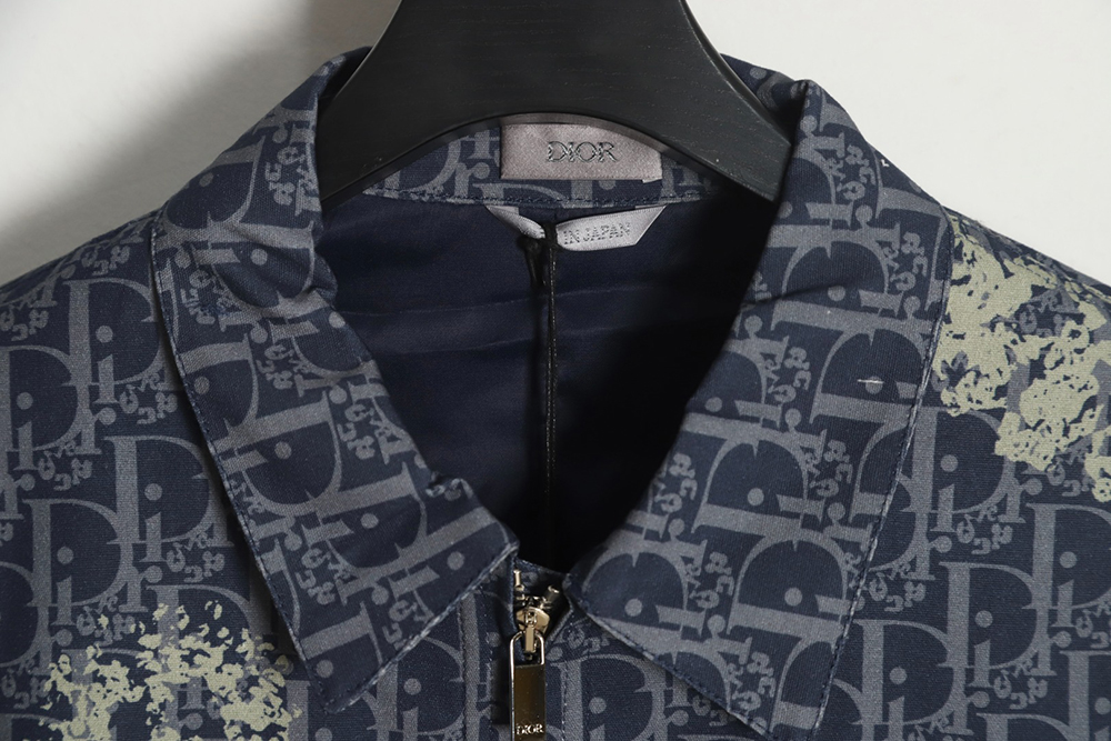 Dior 23ss new full printed old flower zipper jacket
