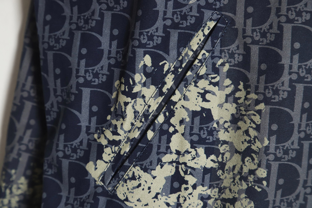 Dior 23ss new full printed old flower zipper jacket