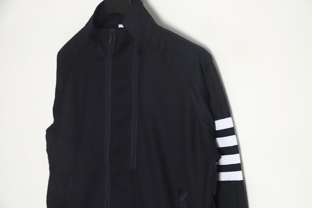 Thom Browne White Quad Bar Double Zip Jacket