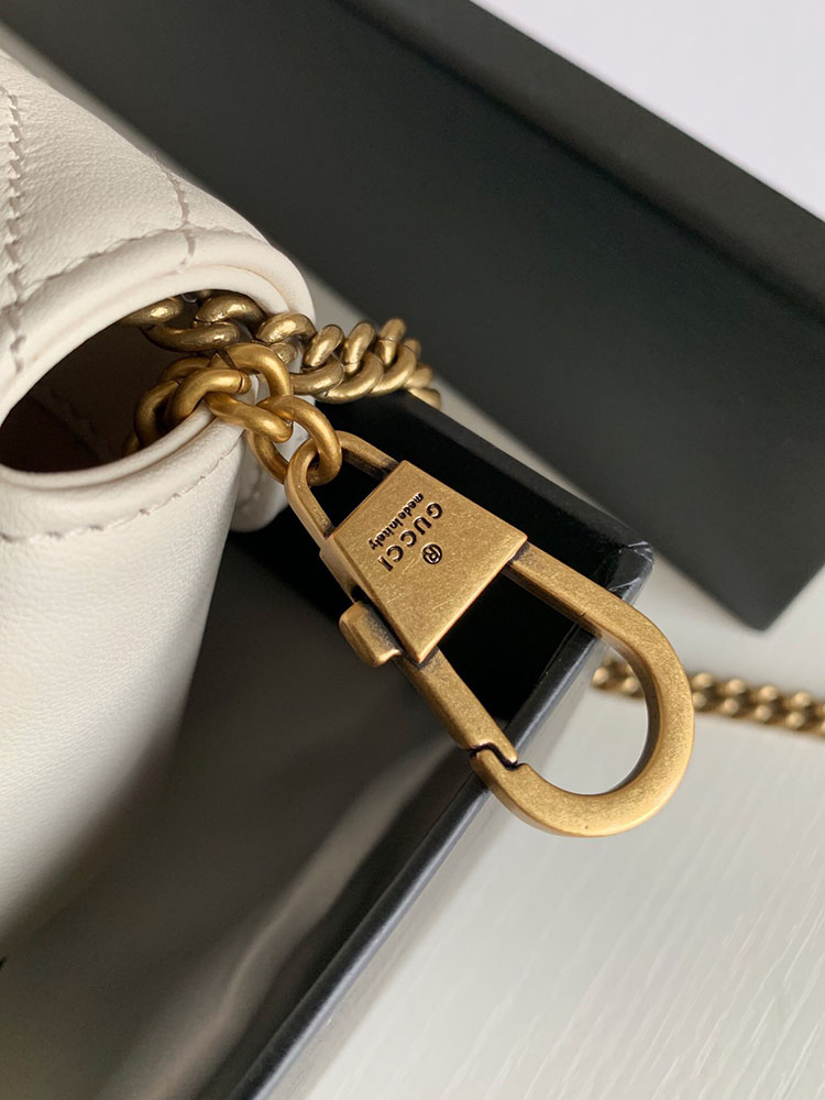 Gucci 476433 GG Marmont Matelasse Super Mini Bag White