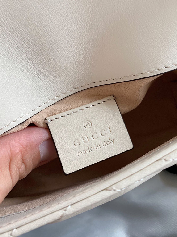 Gucci 476433 GG Marmont Matelasse Super Mini Bag White