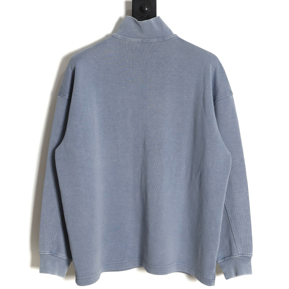 Alexander Wang 23SS foam three-dimensional small letter print half-zip pullover sweatshirt