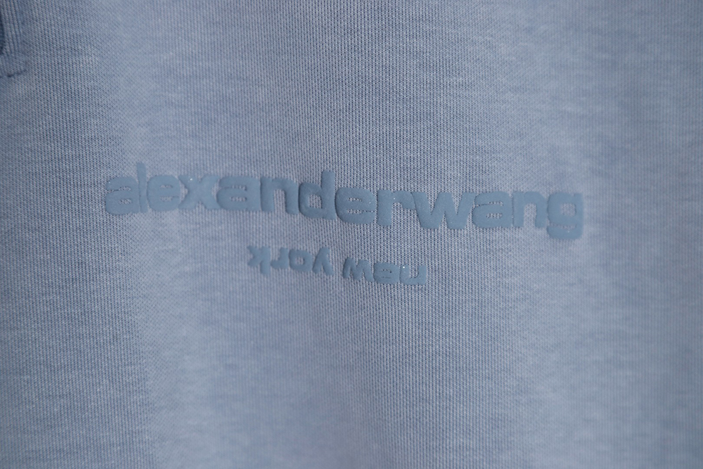Alexander Wang 23SS foam three-dimensional small letter print half-zip pullover sweatshirt