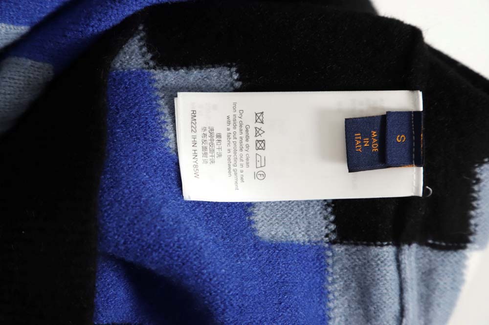 Louis Vuitton LV Louis Vuitton 23FW plaid mosaic crew neck sweater