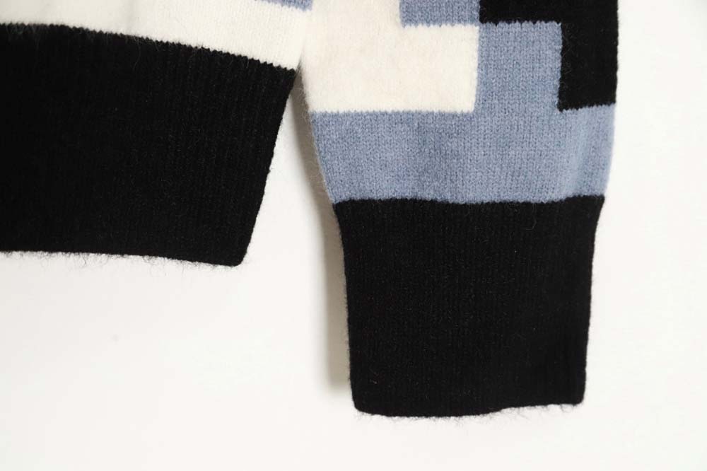 Louis Vuitton LV Louis Vuitton 23FW plaid mosaic crew neck sweater
