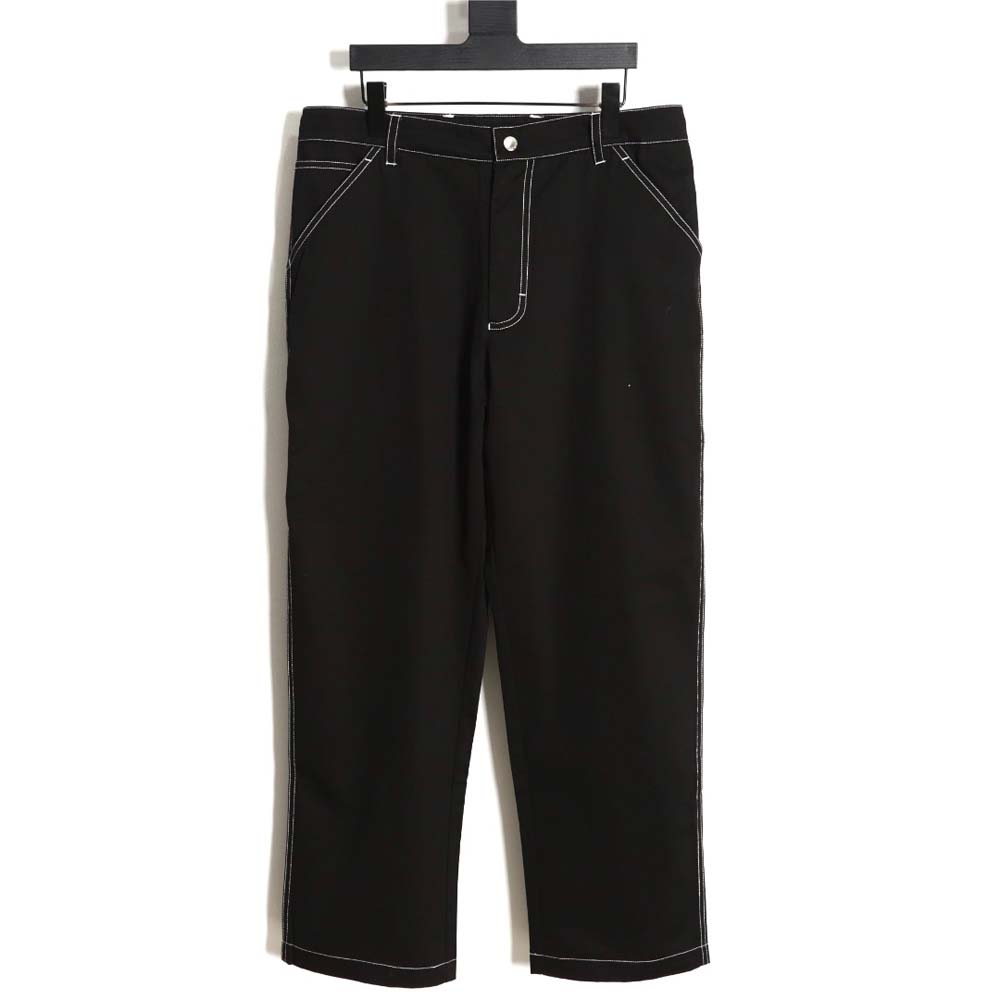 Prada PRD 23FW contrast topstitched stretch wide-leg trousers