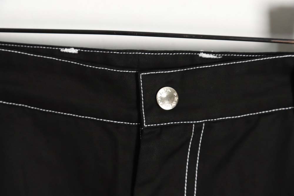 Prada PRD 23FW contrast topstitched stretch wide-leg trousers