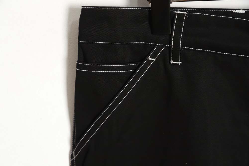 Prada PRD 23FW contrast topstitched stretch wide-leg trousers