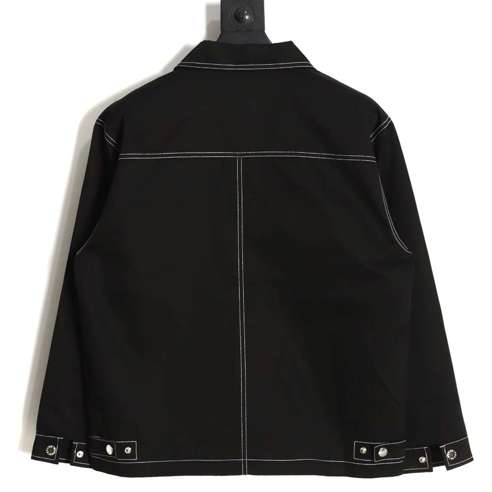 Prada PRD 23FW contrast topstitch canvas jacket