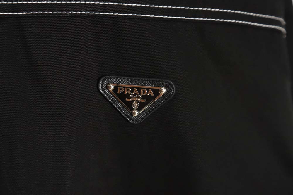 Prada PRD 23FW contrast topstitch canvas jacket