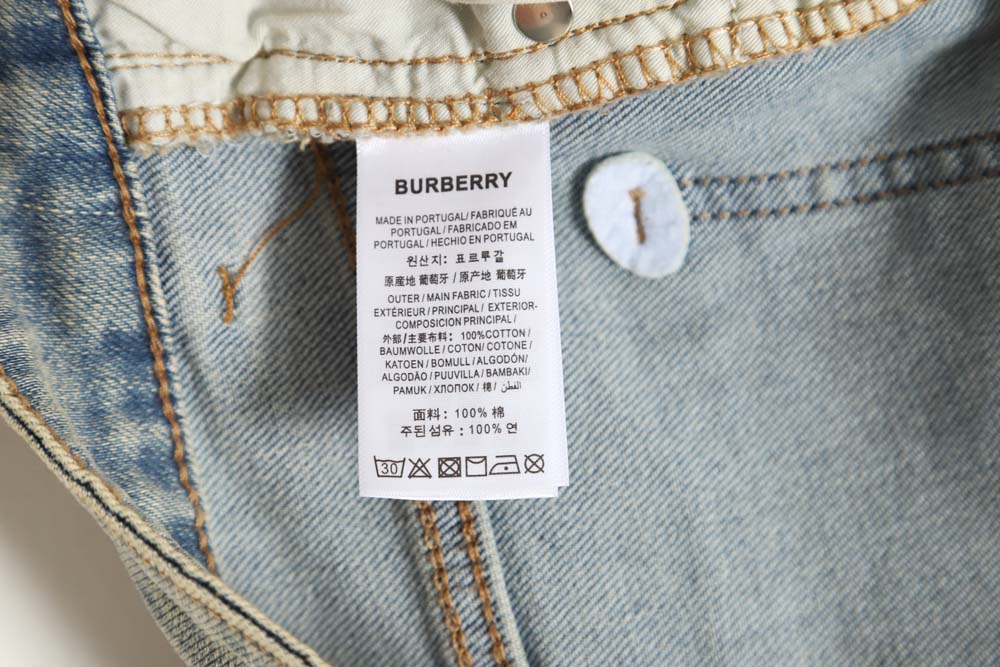 Burberry TB print pocket jeans on the back