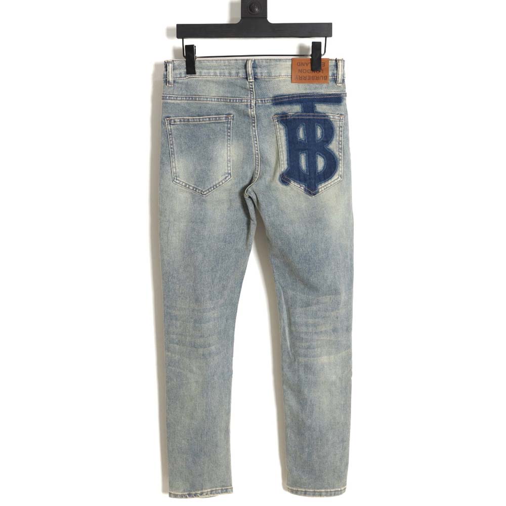 Burberry TB print pocket jeans on the back