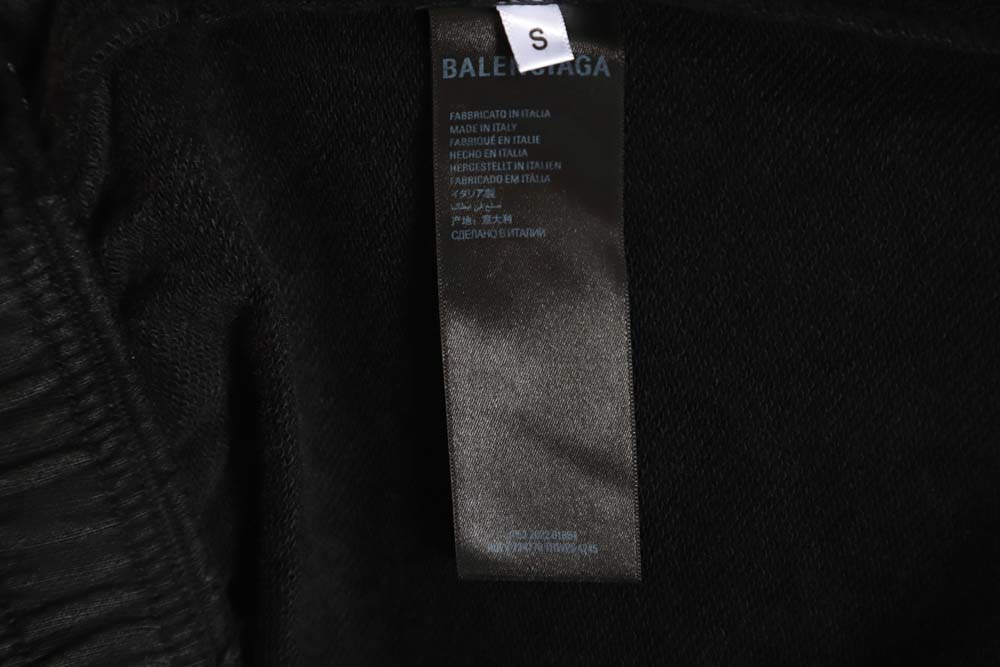 Balenciaga 23Fw signature logo embroidered vintage washed ripped trousers