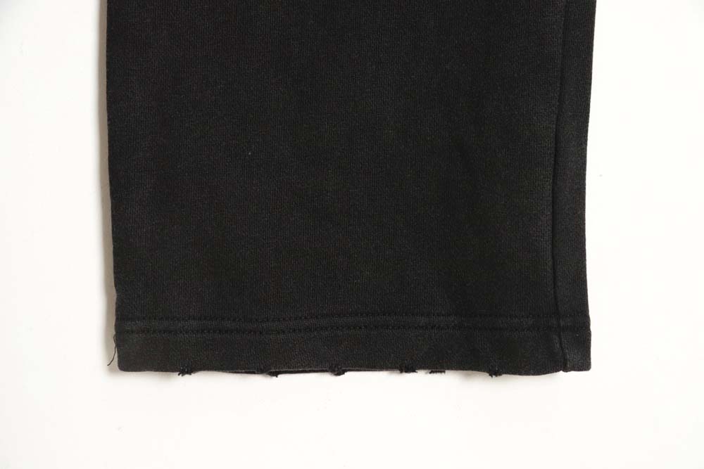 Balenciaga 23Fw signature logo embroidered vintage washed ripped trousers